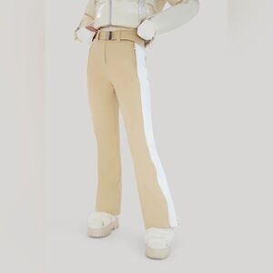 My Sunday Ski - STRIPE PERFECT SKI PANT - CAMEL / WHITE